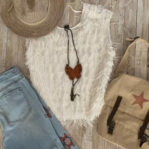 DONATED 🆕White Fringe Top Zero Degrees Celsius